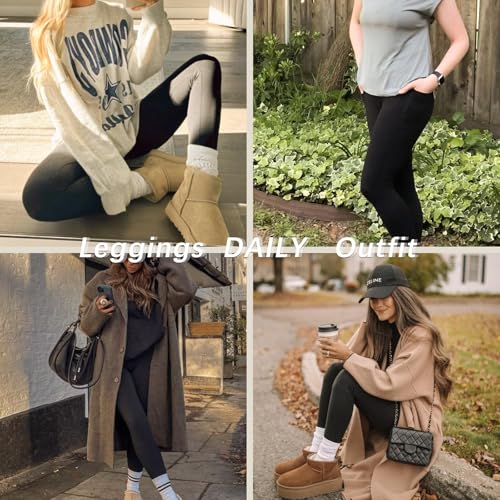 Women’s Black Leggings with Tummy Control - 5 Pack Butterly Soft Athletic Pants