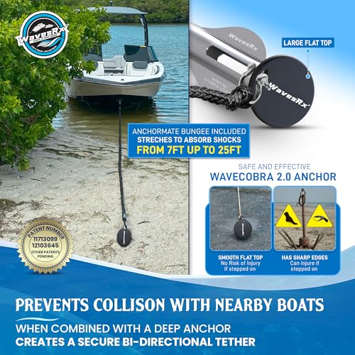 18-Inch Aluminum Beach Anchor Kit for Boat, Jet Ski & Kayak - Ultra-Light & Rustproof
