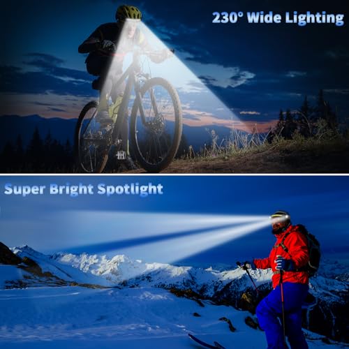ZioeYiue Rechargeable Headlamp 10 Pack with 230° Wide Beam & 5 Lighting Modes