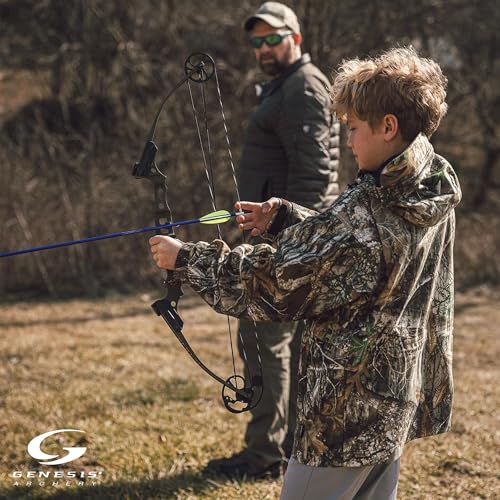 Genesis Carbon Right Hand Compound Bow and Arrow Set - Adjustable 15-30in, 10-20lbs