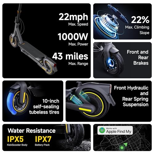Segway Ninebot MAX G3 Plus Electric Scooter for Adults, UL Certified, 22 MPH, 43-Mile Range, Model G3 Plus