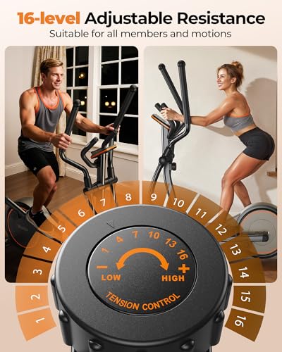 Niceday 20-Inch Extended Stride Elliptical Exercise Machine with Magnetic Resistance