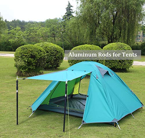 HIKEMAN 4 Pack Adjustable Aluminum Tent Poles for Tarp Canopy Sun Sails Black
