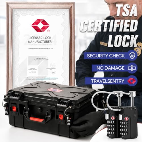 Big Case Gun Case for 6 Pistols & 11 Magazines with TSA Locks – Waterproof Impact-Resistant Pistol Storage