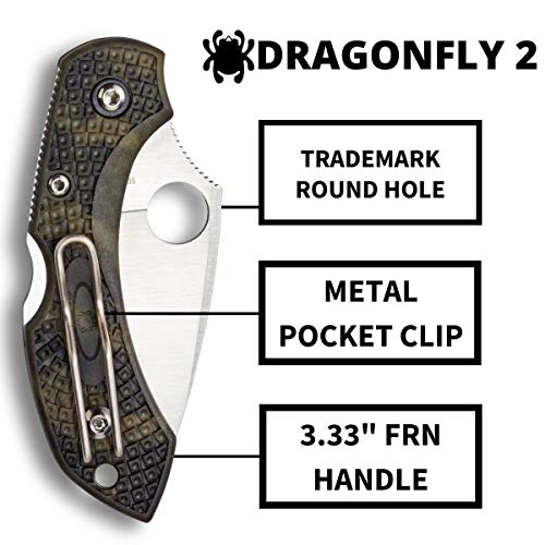 Lightweight Folding Pocket Knife with VG-10 Steel Blade - Spyderco Dragonfly 2