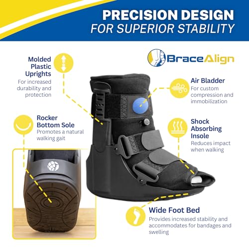 Brace Direct Short Air CAM Walker Boot M for Ankle Sprains & Foot Injury