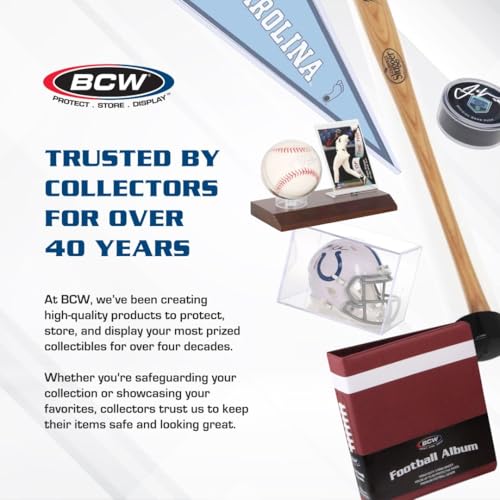 BCW 12x30 Inch Sports Pennant Display Holder Pack of 10 - Clear Rigid Plastic