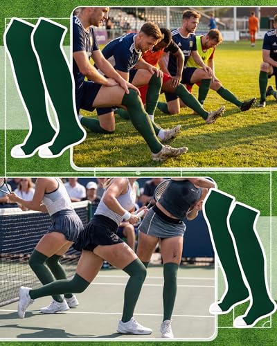 Over the Knee Baseball Socks - Dark Green, Medium - 2 Pairs
