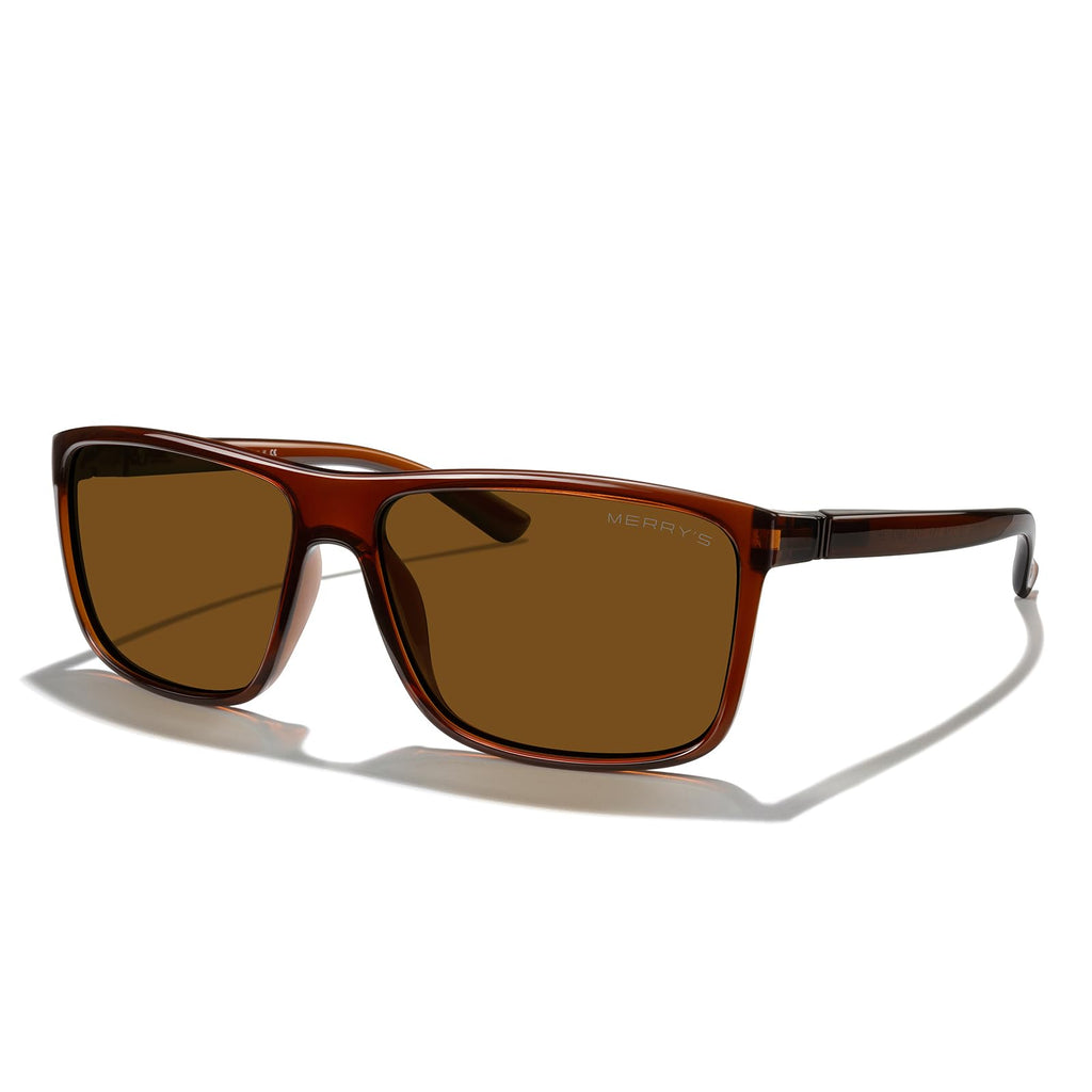 MERRY'S Rectangular Polarized Sports Sunglasses for Men Women Cycling Driving Fishing UV400 Protection S8225