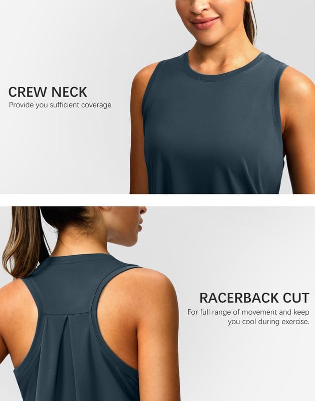 Skiennix Women's Athletic Tank Tops - Racerback Sleeveless Workout Shirts for Yoga & Running