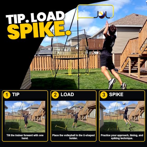 Apex Sports Volleyball Spike Trainer - Adjustable Solo Practice Station