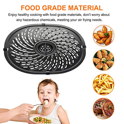 7QT Oval Air Fryer Grill Pan for Power XL Vortex 7QT, Nonstick Crisper Plate, Dishwasher Safe