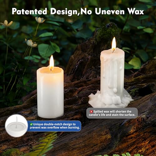 10 Pack Emergency Candles for Power Outages White Unscented 3 Inch Notch-Head