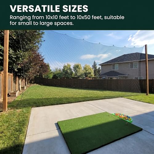 Hittop 10x25ft Golf Practice Net Hitting Net for Sports Training, Indoor & Outdoor Use