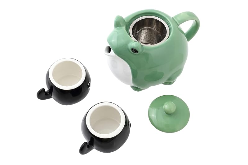 Frog Teapot & Cup Set - 30 oz Teapot + 2 Tadpole Cups in Gift Box
