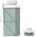 Skiennix Collapsible Water Bottle - 17.4oz Leakproof BPA-Free Travel Bottle | Lightweight Sage Green
