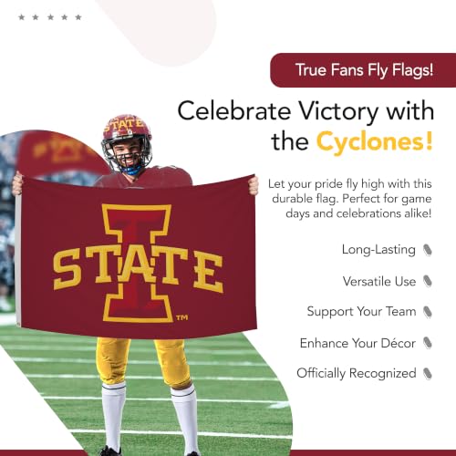 Iowa State Cyclones NCAA Flag - Nylon 3' x 5' Red and Gold College Banner