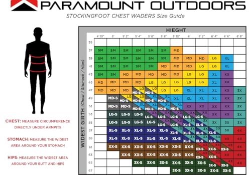 Paramount Outdoors Deep Eddy Breathable Stockingfoot Waders Large/Elk, Regular & Stout Sizes