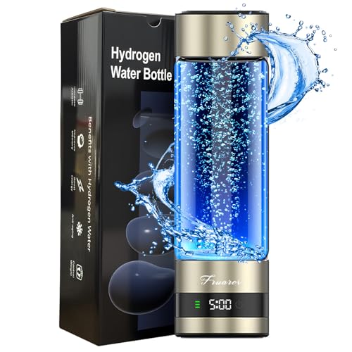 Fruaros Gold Hydrogen Water Bottle Generator – Portable Hydrogen-Rich Water, Up to 6000 PPB, Certified Safe & Reusable