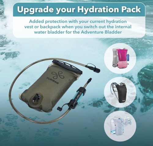 2L Hydration Bladder with Filter for Backpacking & Hiking