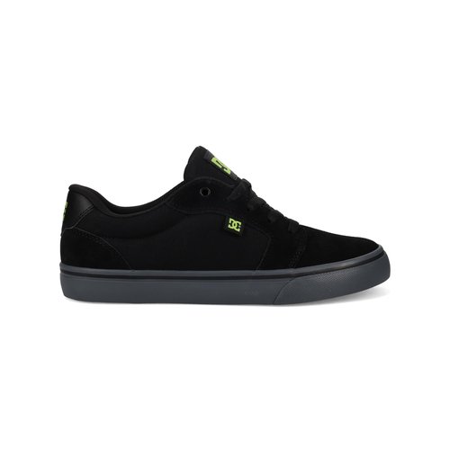 DC Men's Anvil Casual Skate Sneaker, Black/Lime, 7