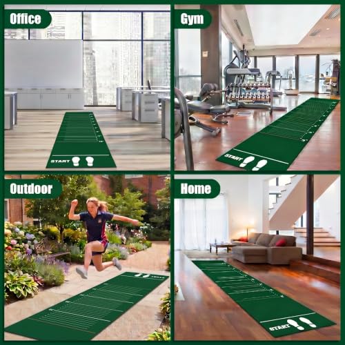 Woanger Green Long Jump Mat 12x2.5 ft Non-Slip Indoor Track & Field Training