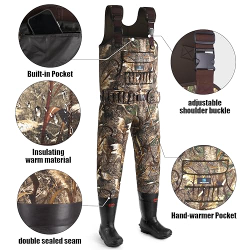 Reed Grass Waterproof Neoprene Hunting Waders with 600G Insulated Boots - Men & Women