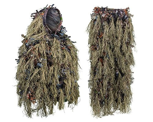 Men's Brown Camouflage Ghillie Suit - Lightweight Hybrid Hunting & Airsoft