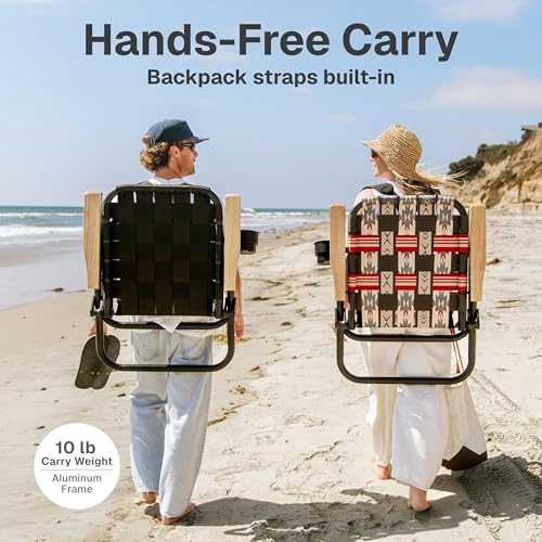 GoSports Outdoors WOVN Mesa Beach Backpack Chair - Premium Folding Camping Seat