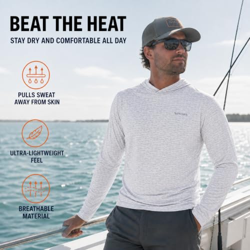 Simms Waterline Sun Hoody - Overcast Wave Print, Large