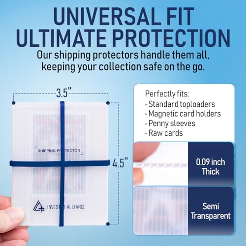 3.5X4.5 Inch Trading Card Shipping Protectors Pack of 20 with Rubber Bands - Fits Graded & Raw Cards