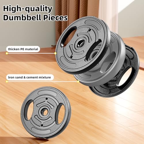 Yellow 30lb Adjustable Dumbbell Set 4-in-1 Home Gym Fitness Equipment