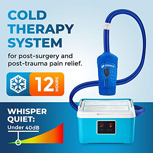 PhysioNatural Cold Therapy Ice Machine for Knee Recovery - Programmable Cryotherapy System with Adjustable Knee Pad