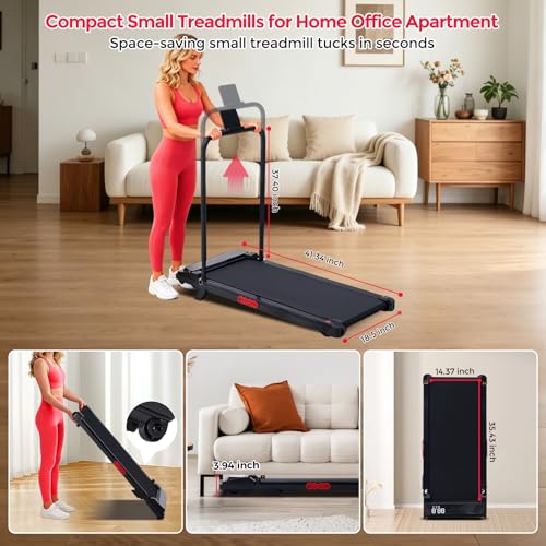 Potupus V300-DYV Portable Treadmill with Incline & Removable Handle for Home & Office