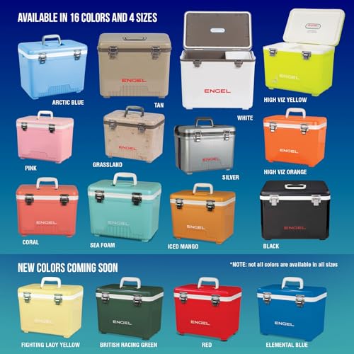 ENGEL 13Qt Leak-Proof Hard Shell Cooler Black - Insulated Dry Box for Camping & Travel