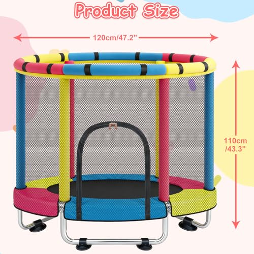 47-Inch Kids Indoor and Outdoor Trampoline for Toddlers ages 1-8
