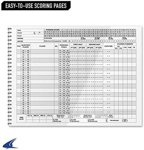 Champro Basketball Score Book - Essential Game Tracker | Durable White Design