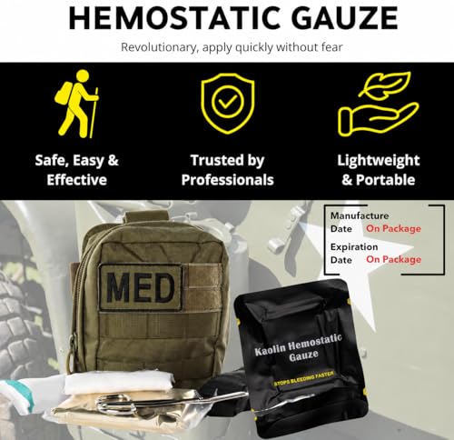 Hemostatic Gauze Pack of 5 - Rapid Bleeding Control for Wound Packing