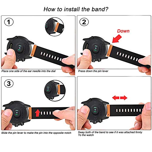 NotoCity Silicone Watch Band for Suunto 7, 9 Spartan & GPS - Orange-Black