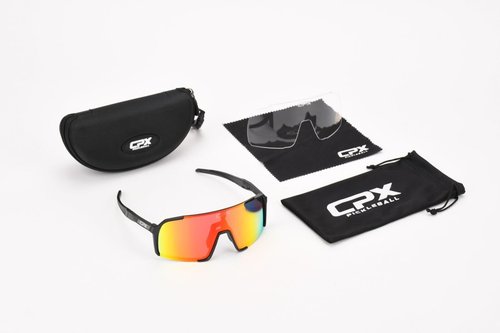 CPX Reflex Performance Pickleball Glasses – Interchangeable Lenses (Polarized & Clear) – Lightweight, Impact-Resistant Frame – UV Protection – Indoor & Outdoor Court Use – Includes Case & Accessories