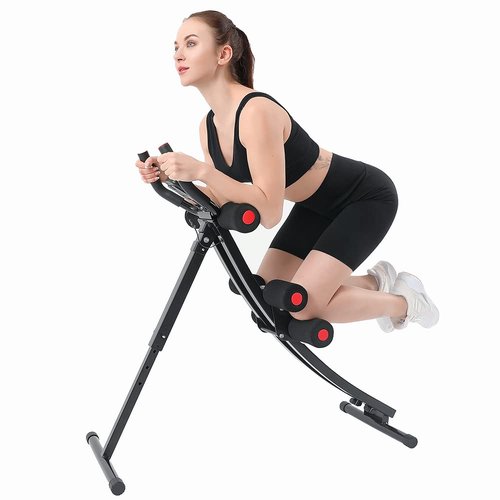 Fitlaya Fitness Core & Abdominal Trainers AB Workout Machine Home Gym Exercise Machine Ab Cruncher Foldable Fitness Equipment (red01)