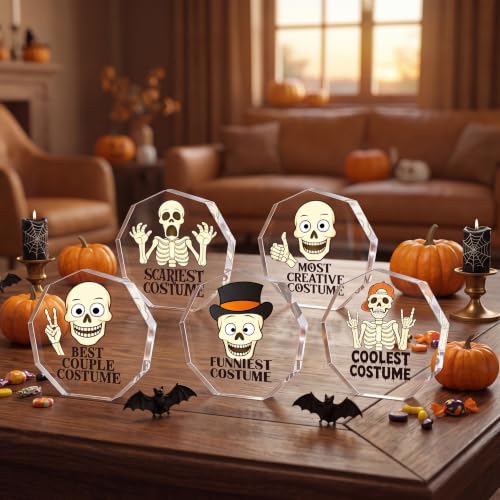Halloween Skull Trophy Awards for Costume Contest - 6 Pack