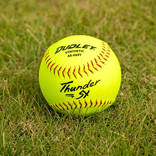 Dudley 12 Inch USASB Slowpitch Softballs - Thunder SY Synthetic Cover, 12 Pack