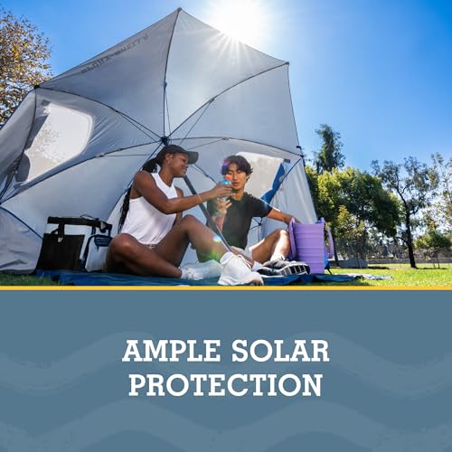 Bright Gray 8-Foot Sport-Brella UPF 50+ Shelter with Side Panels & Tilt