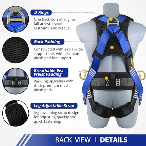 Safety Harness Fall Protection Kit for Men Construction Work