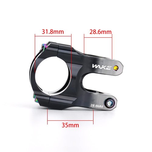CYSKY 31.8 Stem 35mm 0 Degree MTB Short Stem Mountain Bike Stem Handlebar Riser 1-1/8 for Most Bicycle, Road Bike, MTB, Downhill, BMX, Cycling (Black & Titanium)