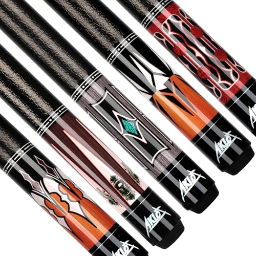 AKLOT Colorful Pool Cue Stick 58'' 18-21oz with High-Density Leather Tip