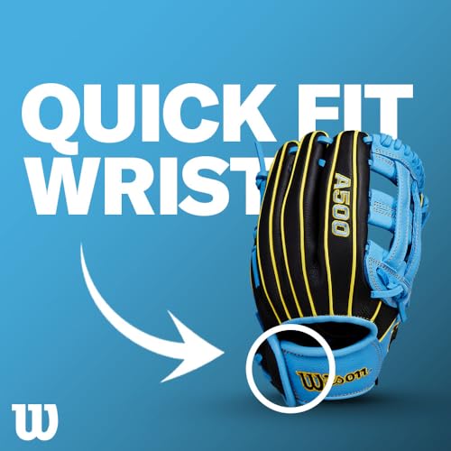 Youth Baseball Glove 11" Infield Right Hand Throw Blue/Grey/Red - Wilson A500