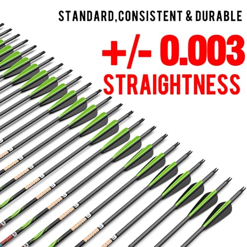 Carbon Hunting Arrows 100% Pure, Olympic-Grade 10 Spine, Straightness ±0.003, Pack of 12 or 24