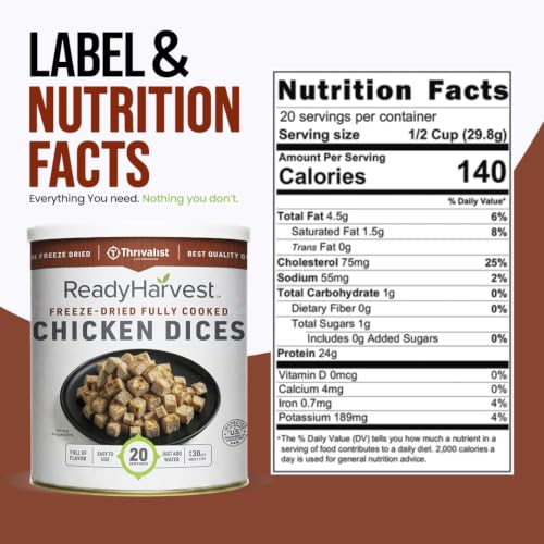 Ready Harvest Freeze-Dried Fully Cooked Chicken Dices - 1 Can